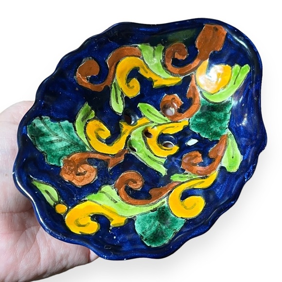 Mexican Ceramic Talavera Draining Soap Dish Hand Painted Terracotta from‎ Mexico - Picture 5 of 7